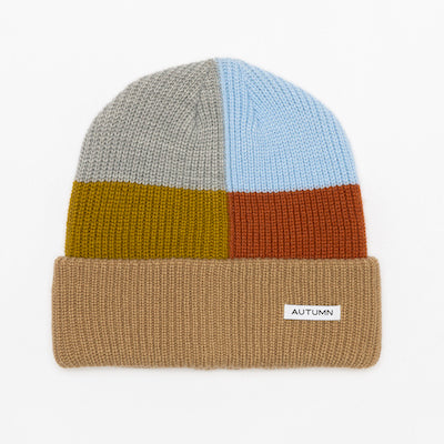 Autumn Patchwork Beanie in Khaki 2024