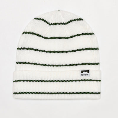 Autumn Pinstripe Beanie in White 2024 - M I L O S P O R T