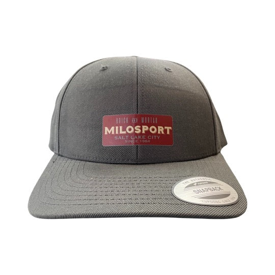 Milosport Brick and Mortar 6 Panel Snapback Hat in Charcoal - M I L O S P O R T