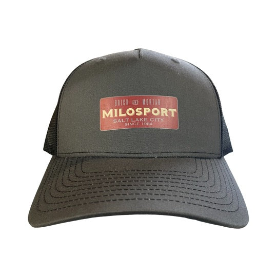 Milosport Brick and Mortar Meshback Snapback Hat in Black and Charcoal
