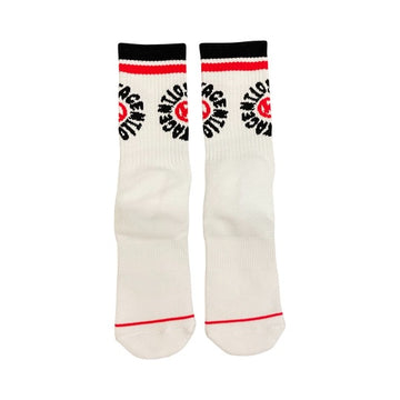 Milosport x Vantage Authentic Crew Socks in White and Red