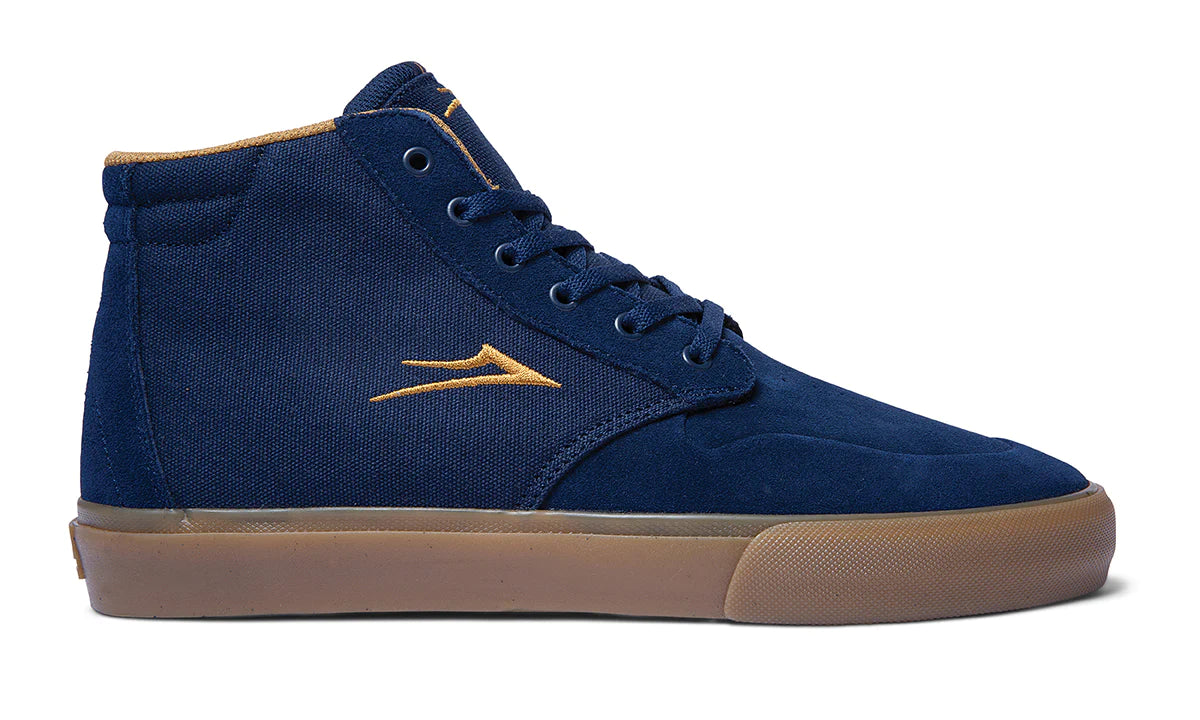 Lakai Riley 3 High Skate Shoe in Navy and Gum Suede - M I L O S P O R T