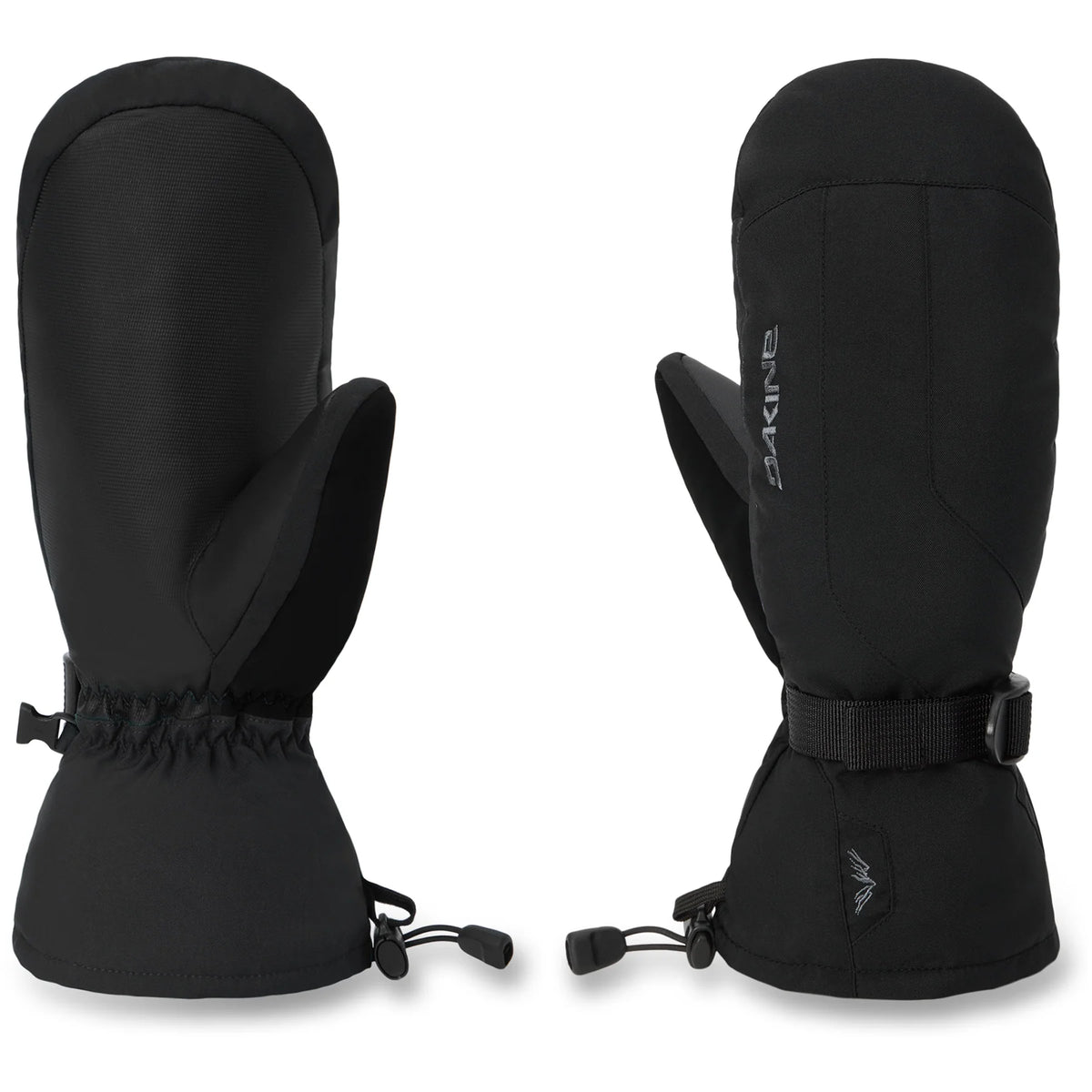 Men's Dakine Scout 2.0 Mitt in black, showing insulated winter glove with Dakine logo and textured palm for grip.