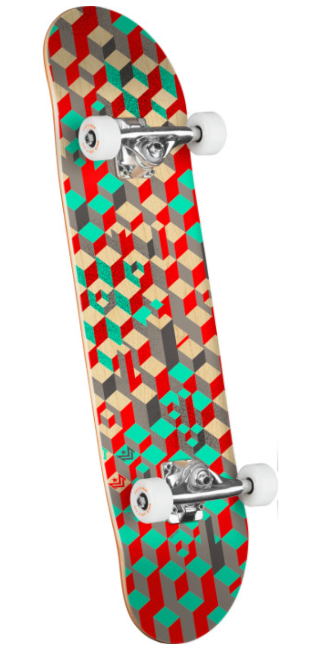 Mini Logo Birch Skateboard Assembly Pattern Blocks 242 K20 8.0" - M I L O S P O R T