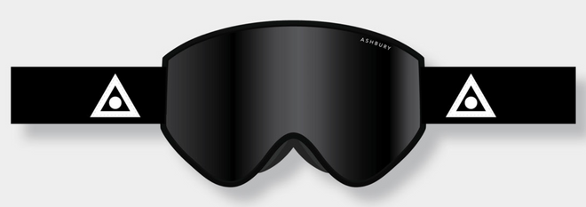 Ashbury A12 Black Triangle Snow Goggle with a Dark Smoke Lens and a Spare Yellow Lens - M I L O S P O R T