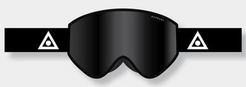 Ashbury A12 Black Triangle Snow Goggle with a Dark Smoke Lens and a Spare Yellow Lens