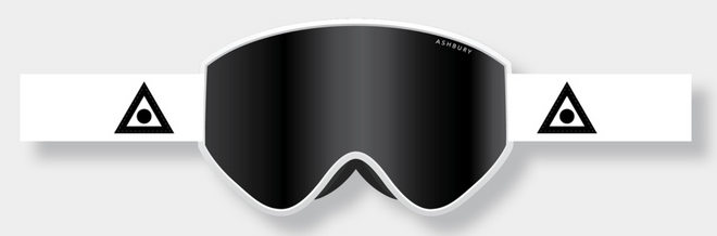 Ashbury A12 White Triangle Snow Goggle with a Dark Smoke Lens and a Spare Yellow Lens - M I L O S P O R T