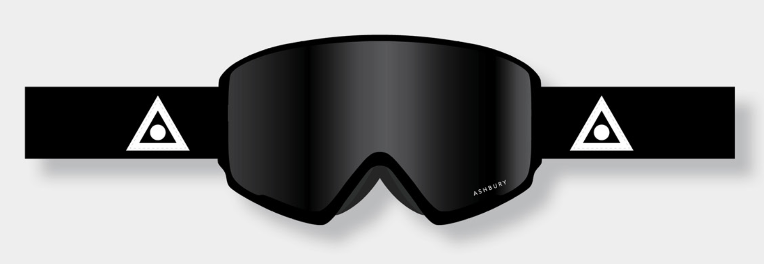 Ashbury Arrow Black Triangle Snow Goggle with a Dark Smoke Lens and a Spare Yellow Lens - M I L O S P O R T