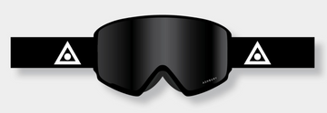Ashbury Arrow Black Triangle Snow Goggle with a Dark Smoke Lens and a Spare Yellow Lens