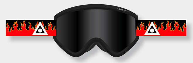 Ashbury Blackbird Red Flame Snow Goggle with a Dark Smoke Lens and a Spare Yellow Lens - M I L O S P O R T