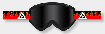 Ashbury Blackbird Red Flame Snow Goggle with a Dark Smoke Lens and a Spare Yellow Lens