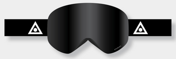 Ashbury Hornet Black Triangle Snow Goggle with a Dark Smoke Lens and a Spare Yellow Lens