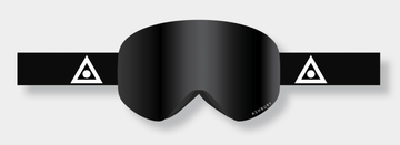 Ashbury Sonic Black Triangle Snow Goggle with a Dark Smoke Lens and a Spare Yellow Lens