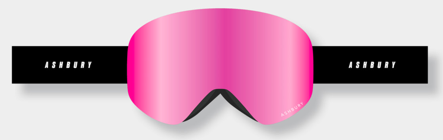 Ashbury Sonic Sensor Snow Goggle with a Pink Mirror Lens and a Spare Yellow Lens - M I L O S P O R T