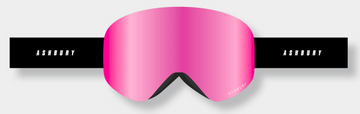 Ashbury Sonic Sensor Snow Goggle with a Pink Mirror Lens and a Spare Yellow Lens