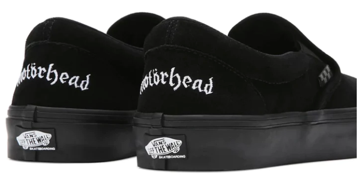 Vans Skate Slip on in Motorhead Skate Shoe in Black and Black