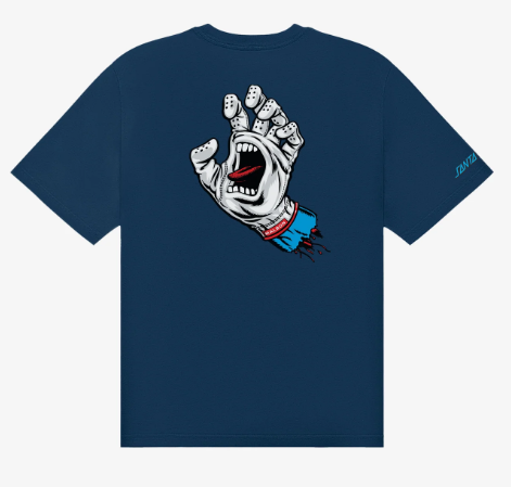 Malbon Bermuda Screaming Hand Tee in Navy