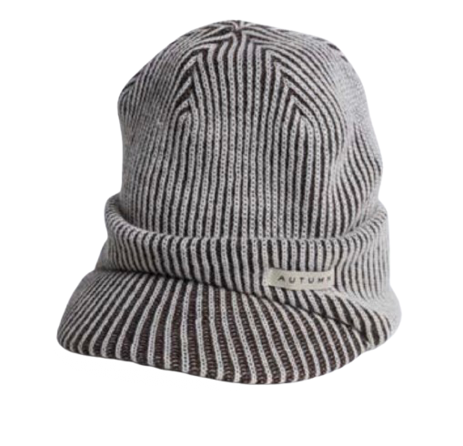Autumn Cord Visor Beanie for men and women, stylish fall accessory with a corded design, from the Autumn brand.