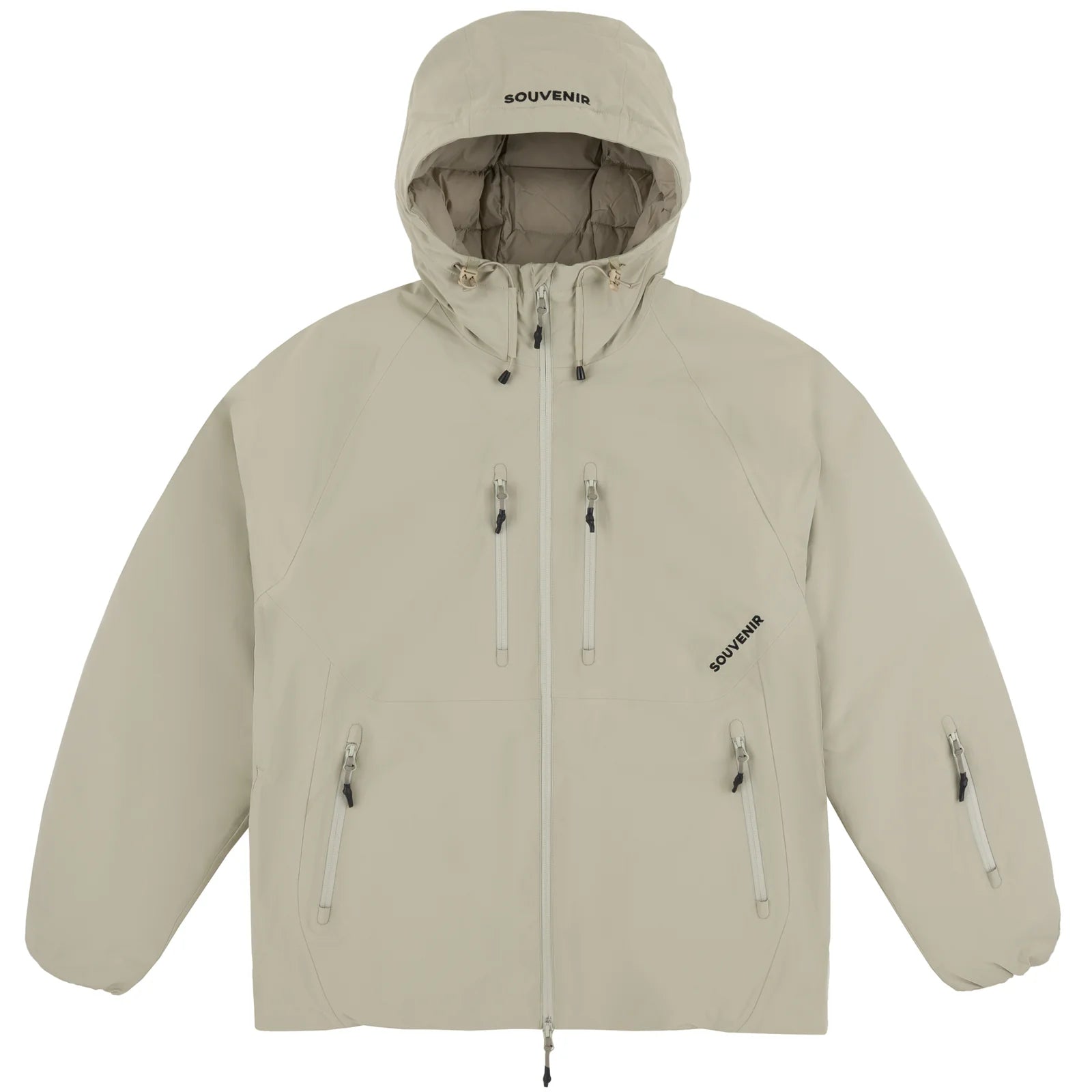 Souvenir Snowboard Parka 2026 in putty color, featuring a warm, insulated winter jacket with a hood and snow-resistant design.