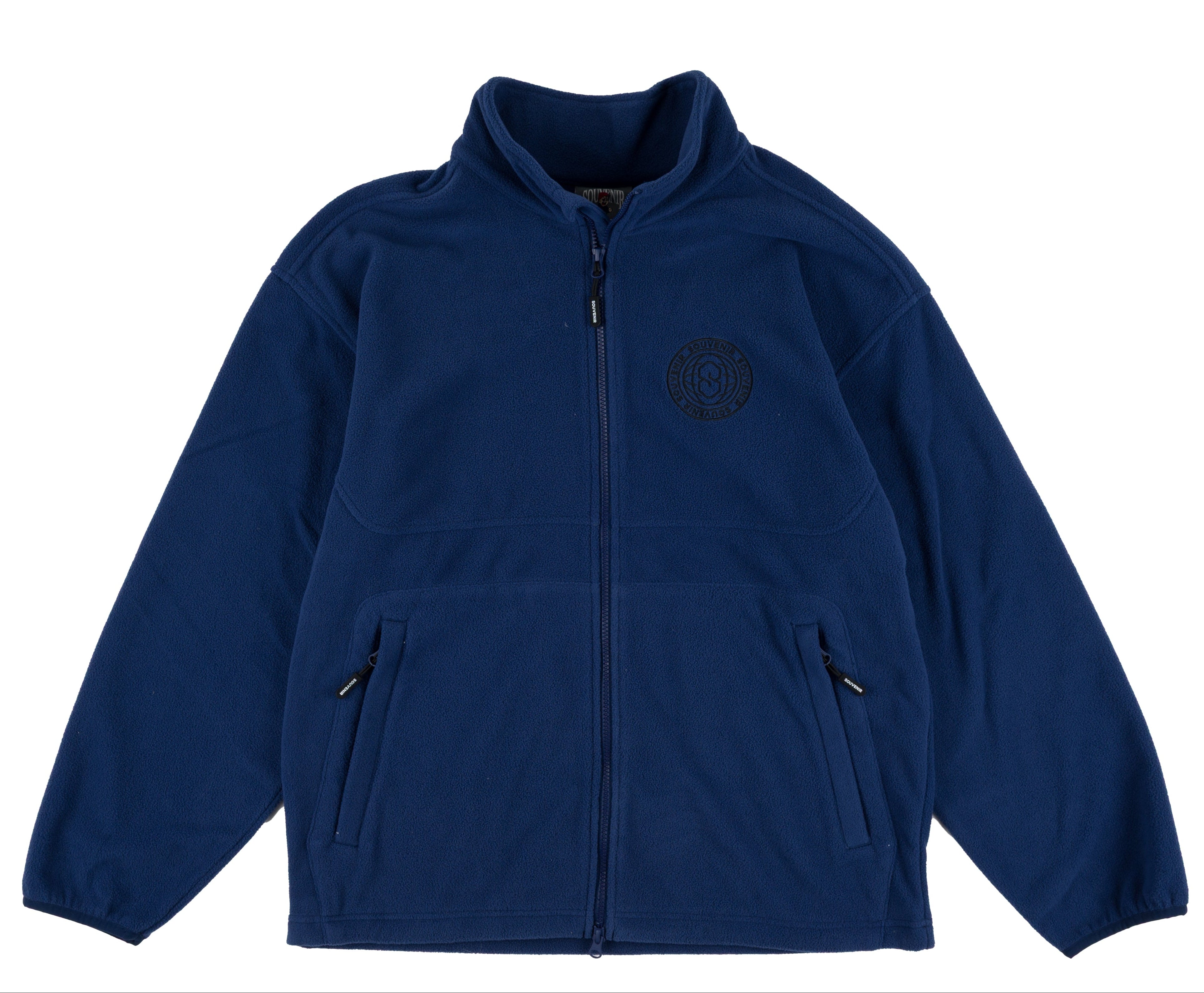 Souvenir Tech Fleece Zip Up jacket for men and women, shown in black with front zipper and casual fit.