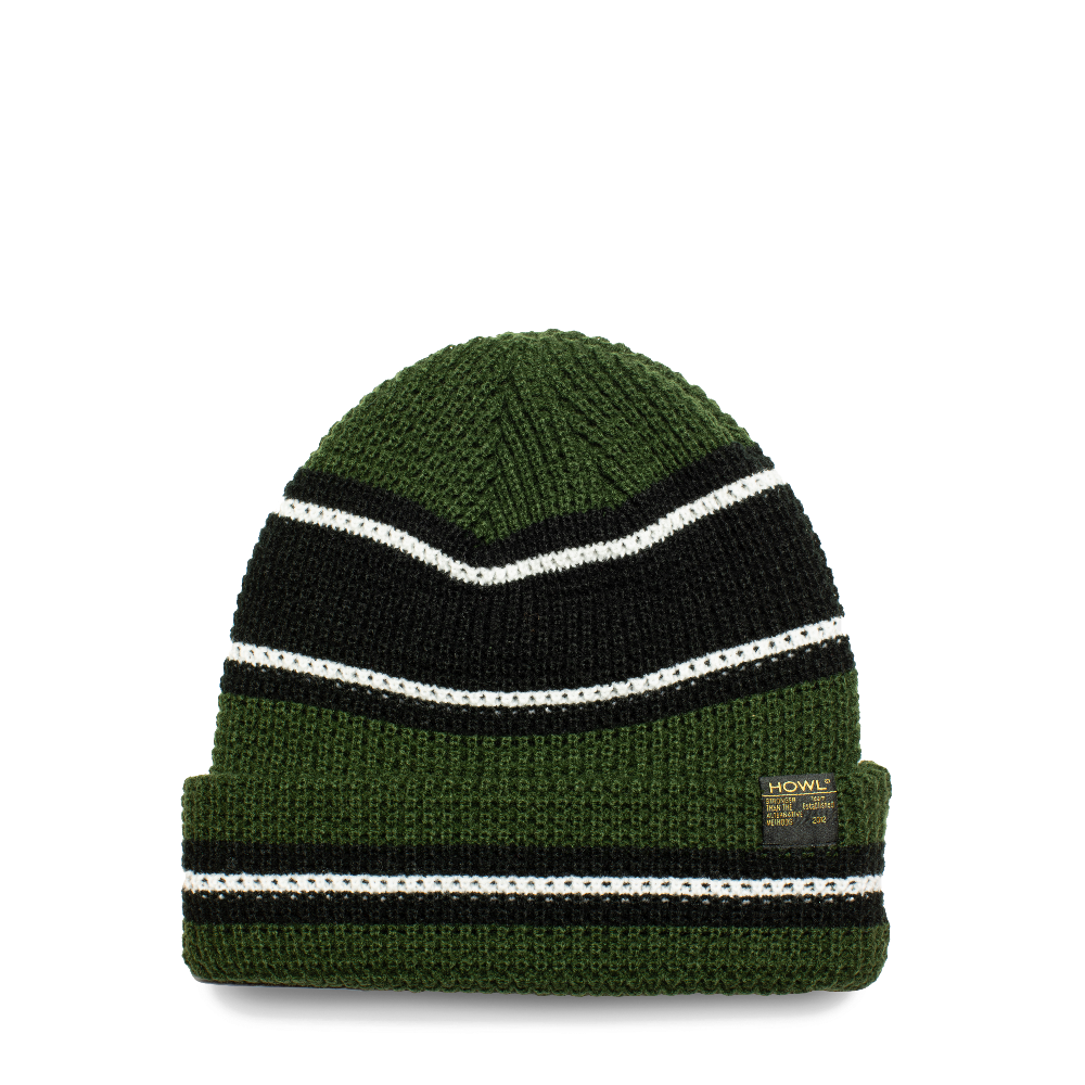 Howl Stripe Beanie in Dark Olive 2024 - M I L O S P O R T
