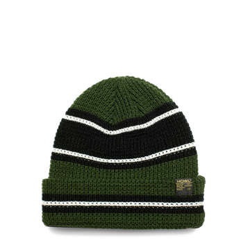 Howl Stripe Beanie in Dark Olive 2024