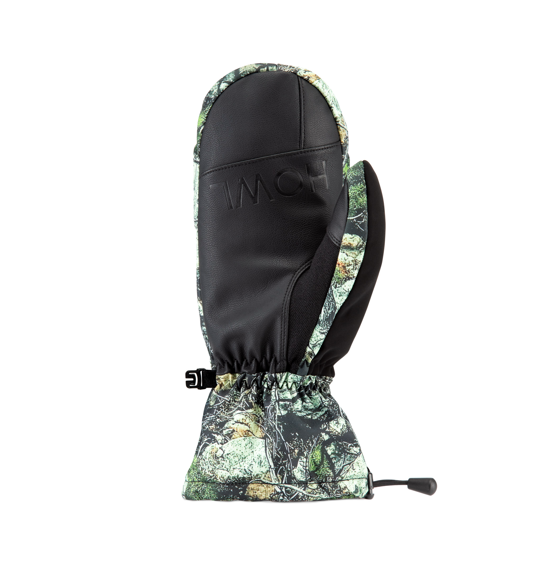 Back view of Howl Youth Team Mitt 2027, a versatile men's and women's winter mitten with a real tree camouflage design by Howl.