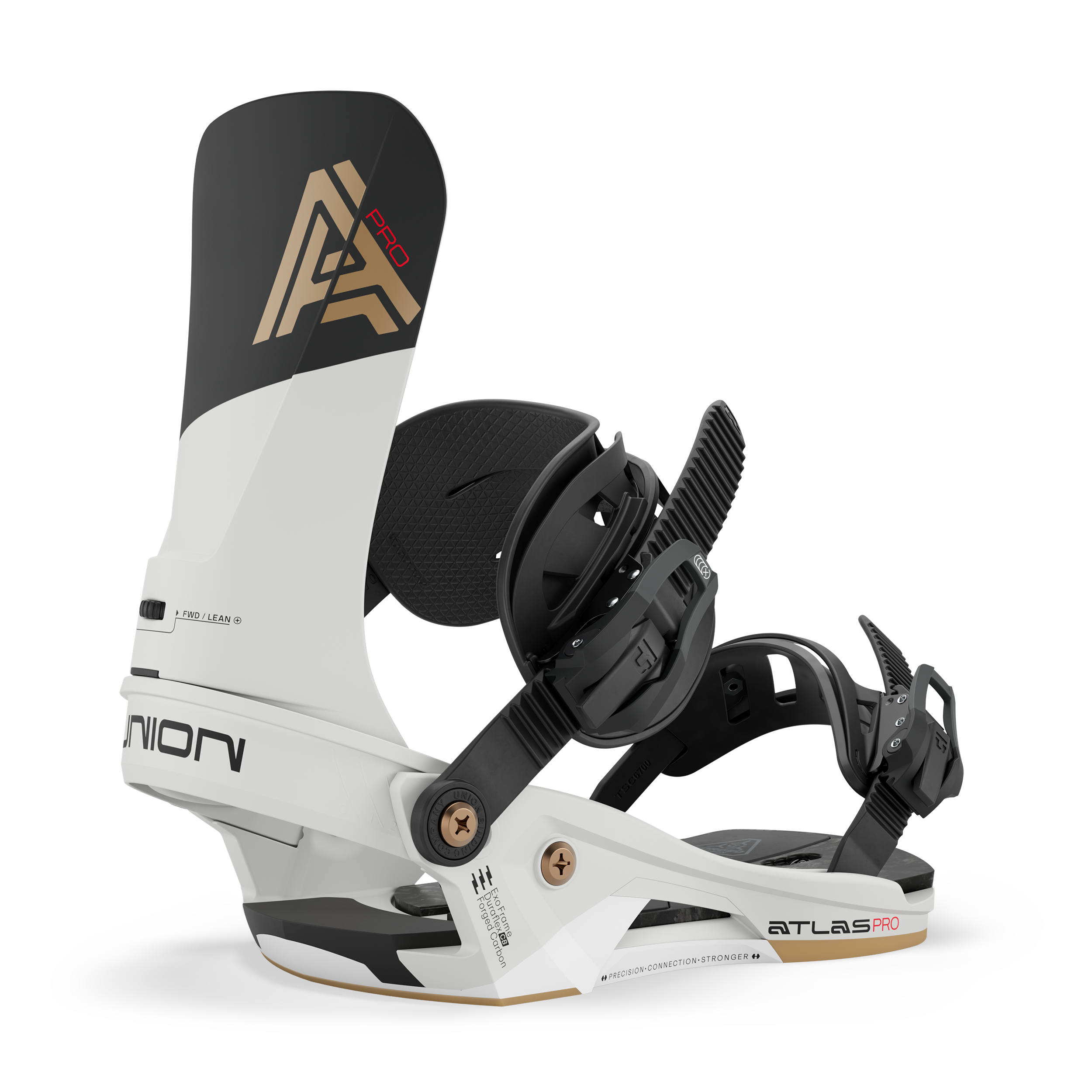 Union Atlas Pro snowboard binding for snowboarding, featuring durable construction and adjustable straps, designed for all-mountain riding.
