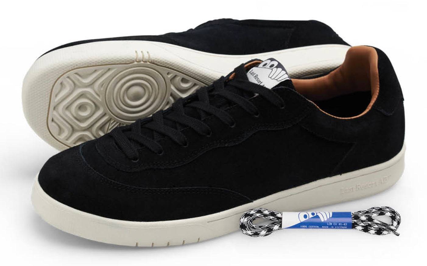 Last Resort CM001 LO Suede Shoe in Black and White - M I L O S P O R T
