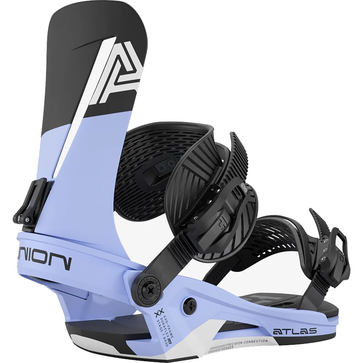 Union Atlas snowboard bindings for 2026, shown in a sleek black design, ready for snowboarding adventures.