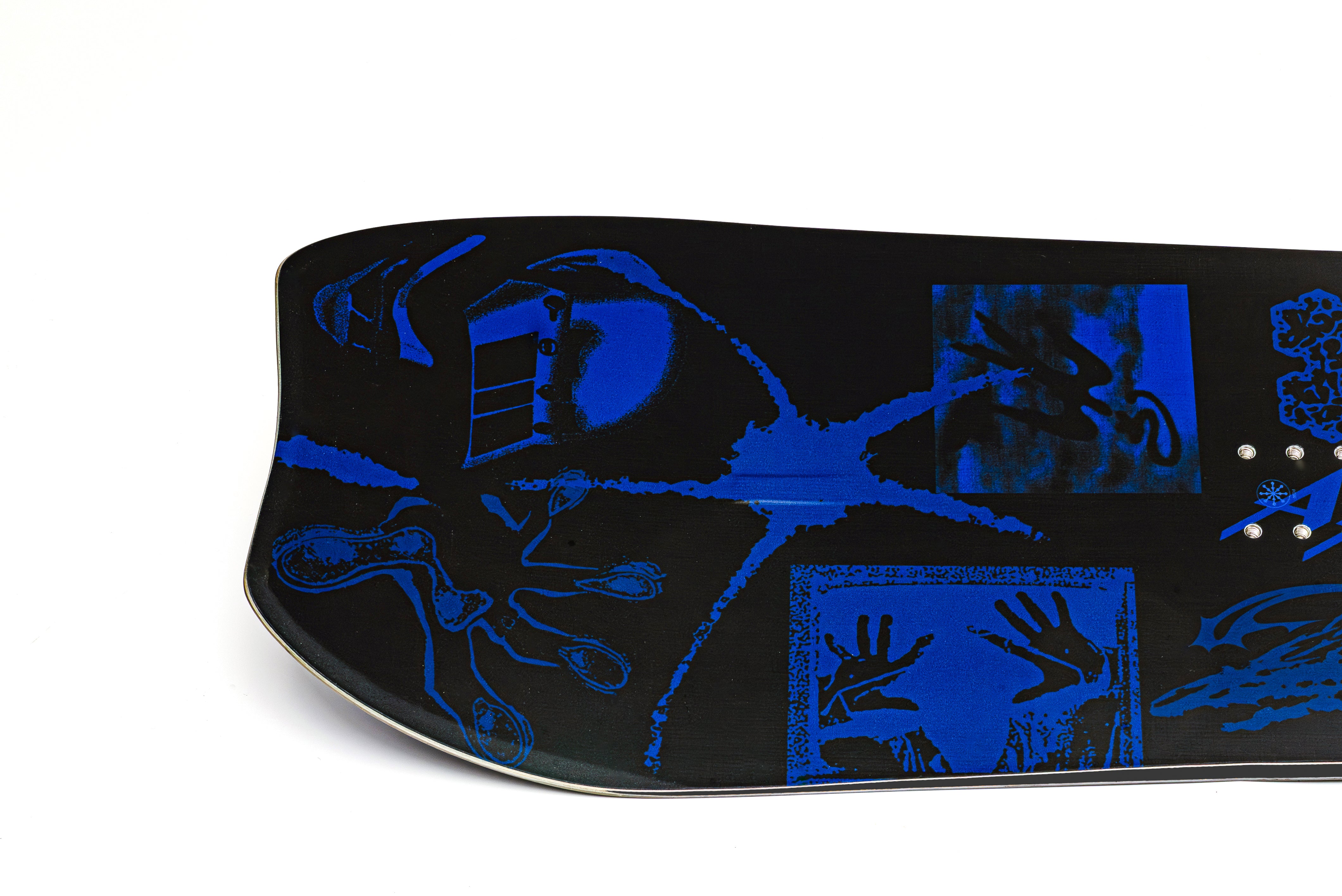 Armada Sicko snowboard showing the topsheet and tail design, perfect for snowboarding enthusiasts.