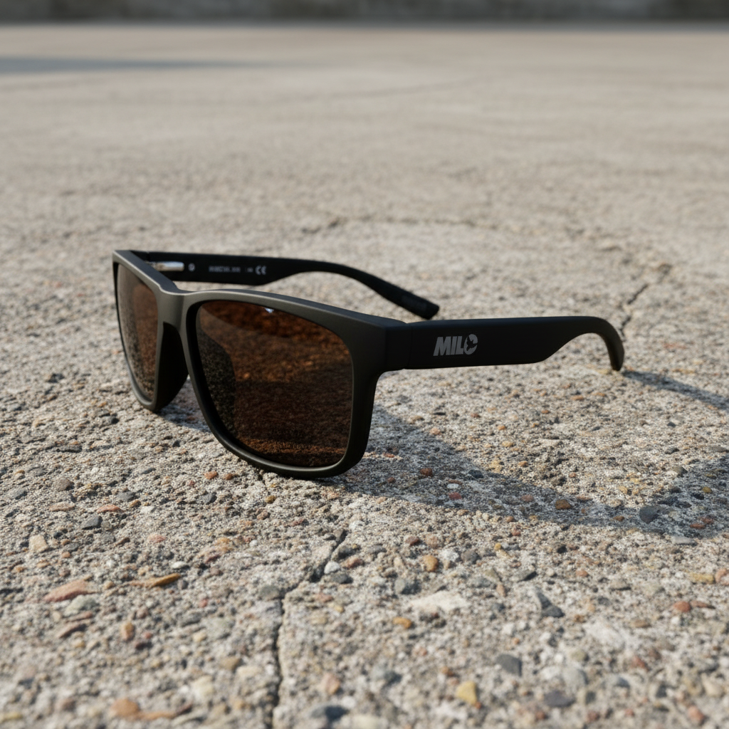 black frames sunglasses with a grey lens