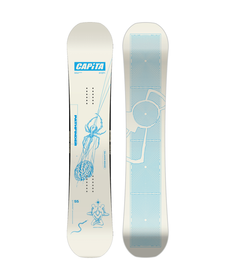 Capita Pathfinder Snowboard 2027, a sleek snowboard with a modern design, ready for winter snowboarding adventures.
