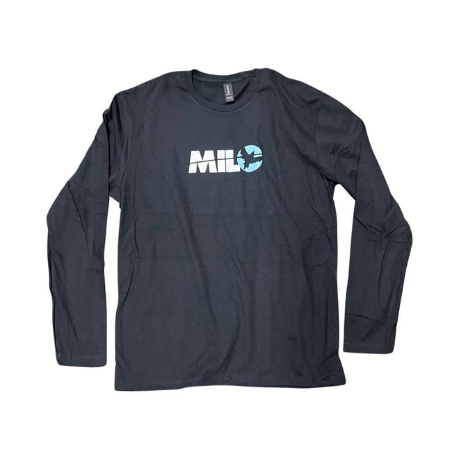 Milosport Broken Bird Logo Long Sleeve T Shirt in Black and Blue