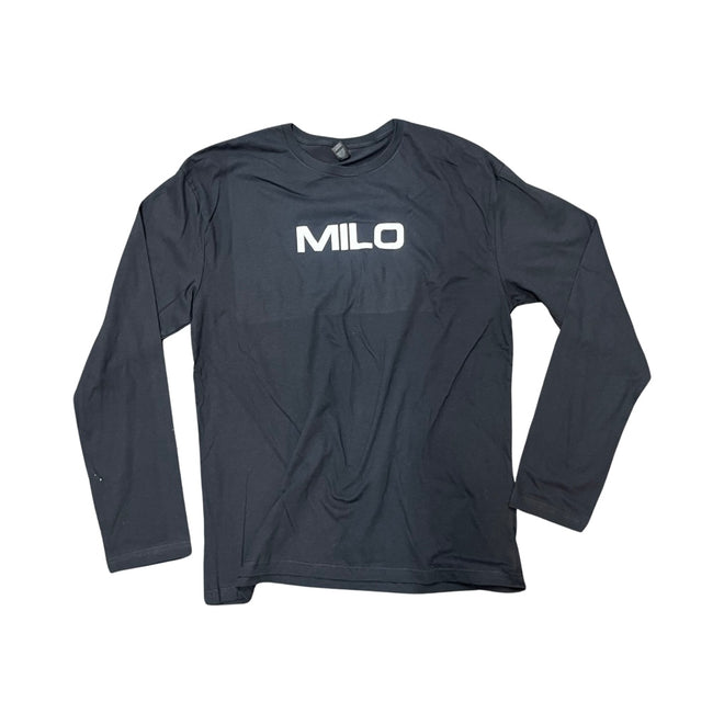 Milosport Structure Logo Long Sleeve T Shirt in Black and White - M I L O S P O R T