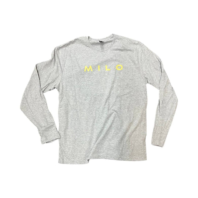 Milosport Stretch Logo Long Sleeve T Shirt in Grey and Khaki