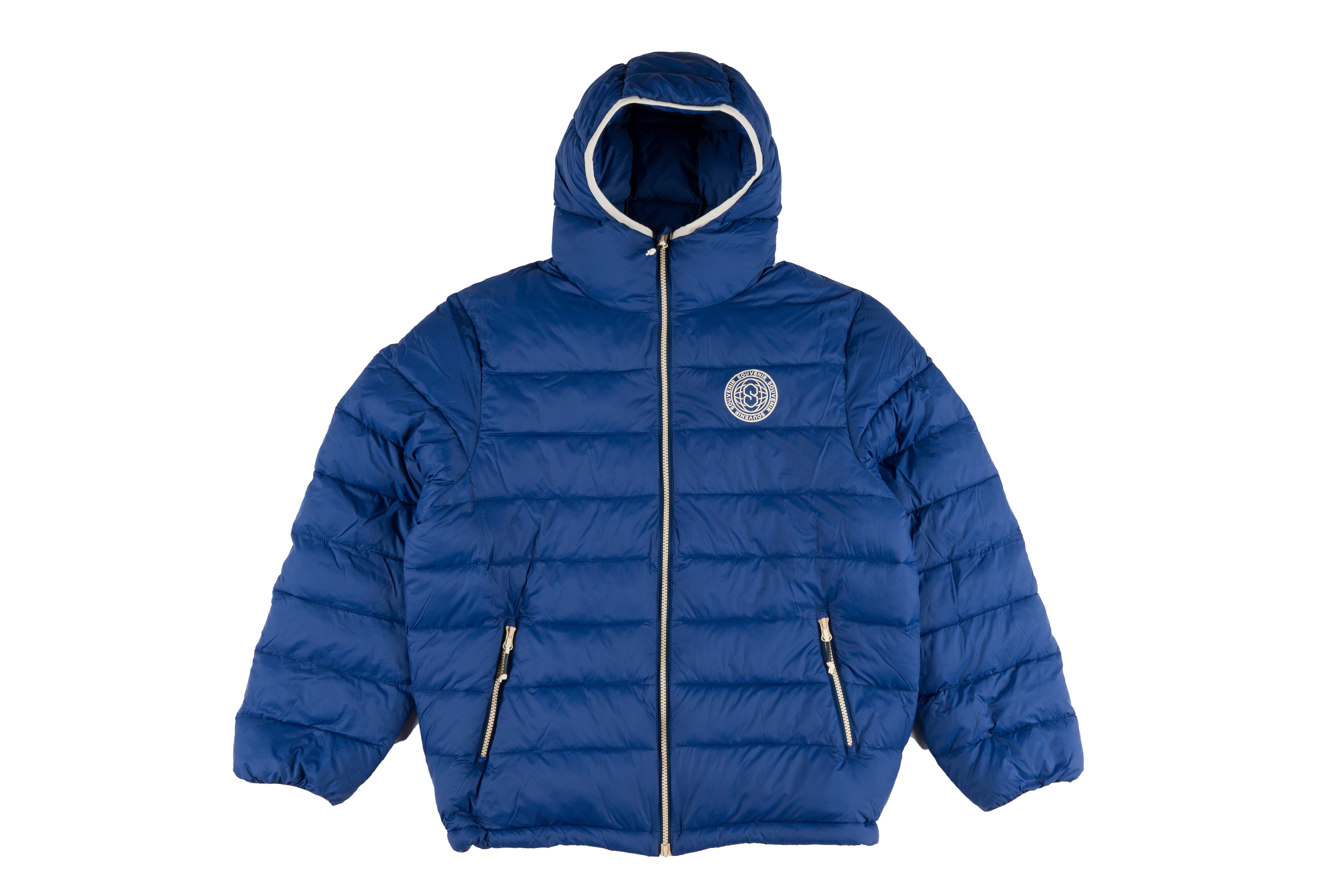 Souvenir men's and women's hooded insulator jacket with a warm, padded design in black, suitable for cold weather.