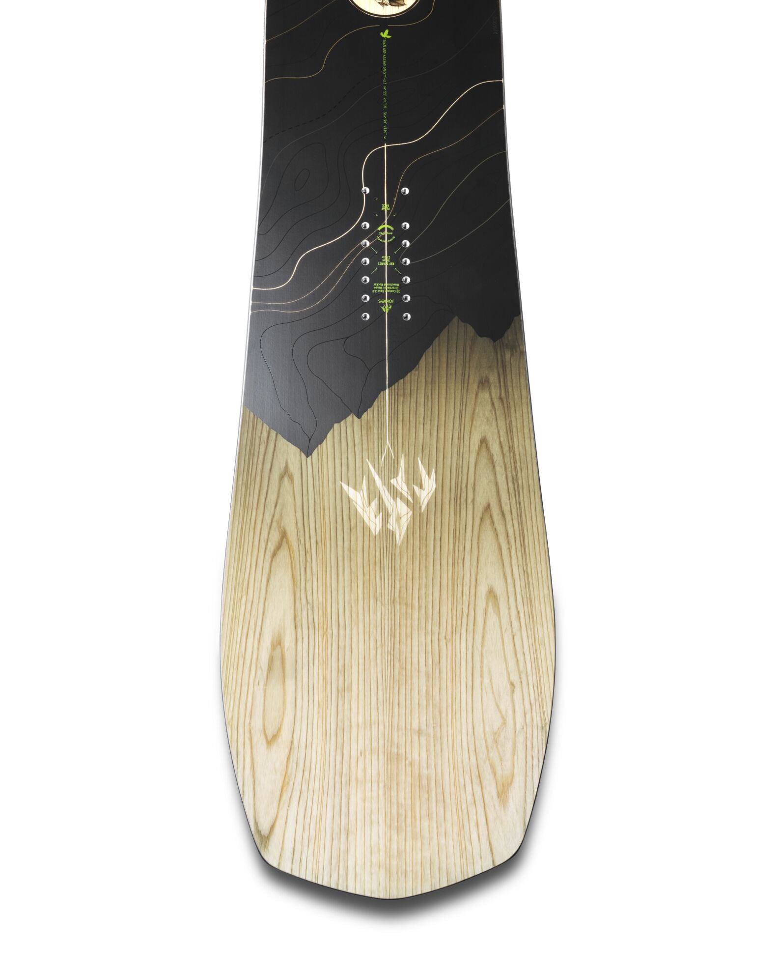 Jones Men's Flagship Snowboard 2027 with a sleek tail and top sheet design, ideal for all-mountain snowboarding.