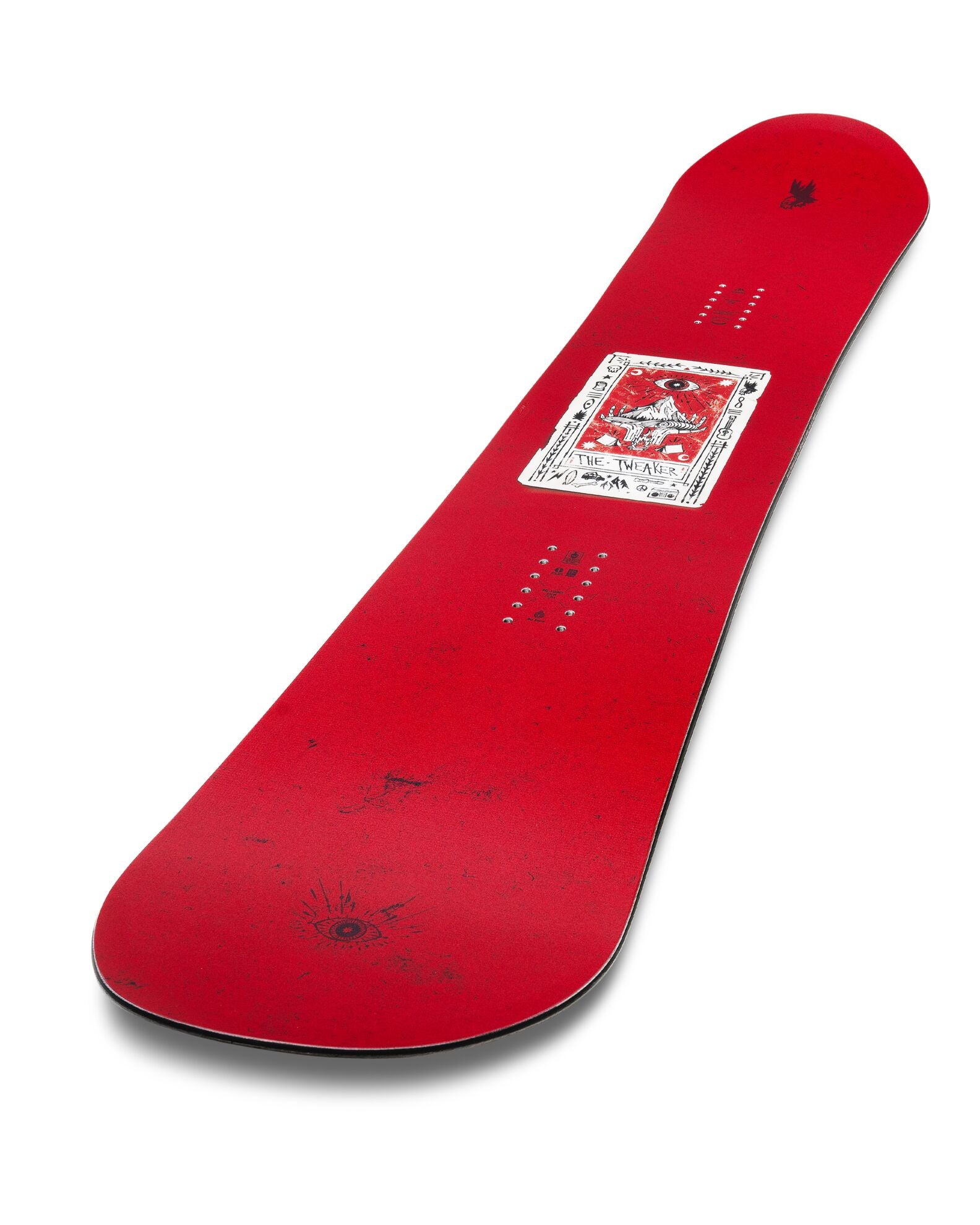 Jones Mens Tweaker 2 Snowboard 2027 with Milosport topsheet, showcasing the snowboard's design and graphics for winter snowboarding.