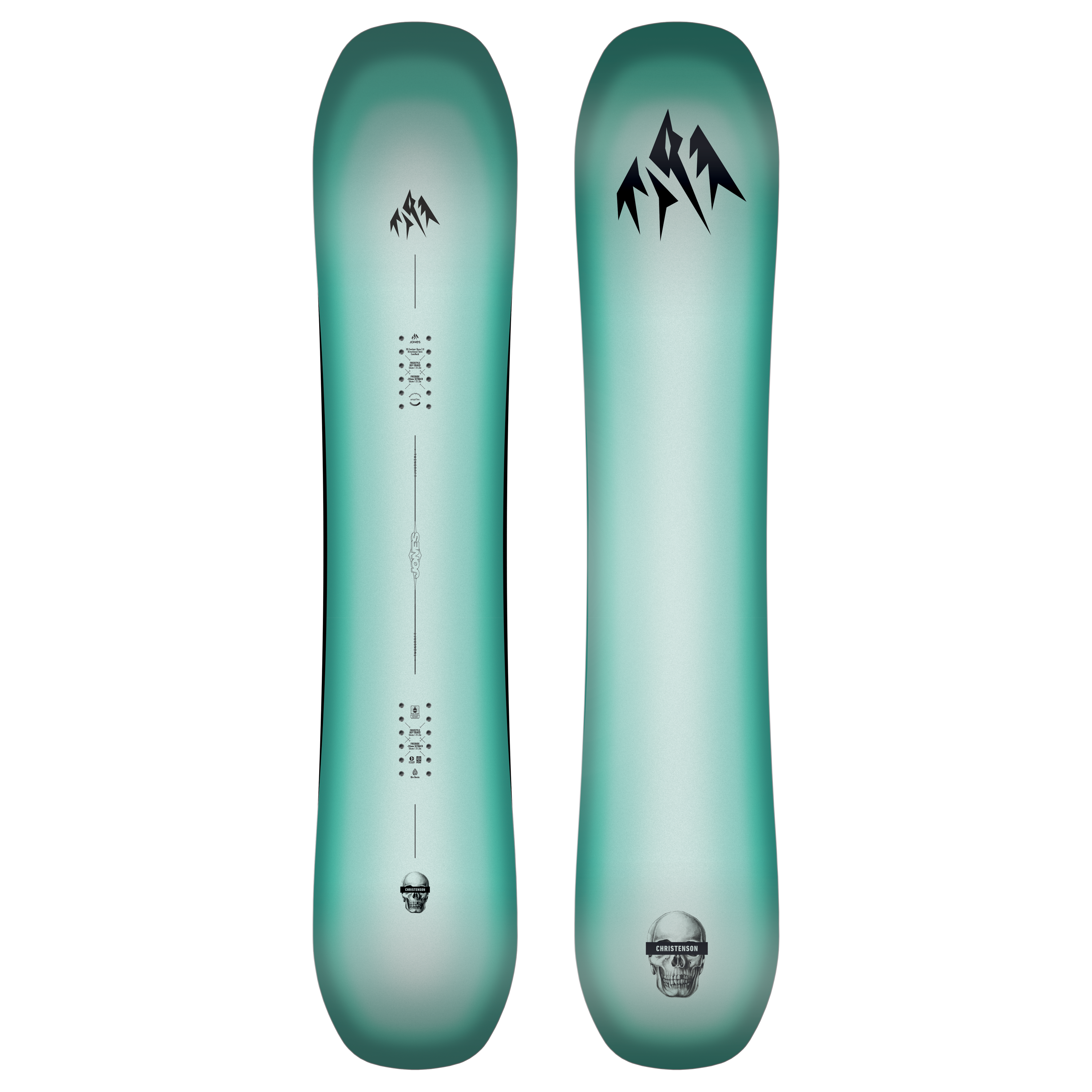 Jones Twincraft Snowboard 2027 overviews a twin-shaped snowboard with a sleek design, suitable for all-mountain snowboarding.
