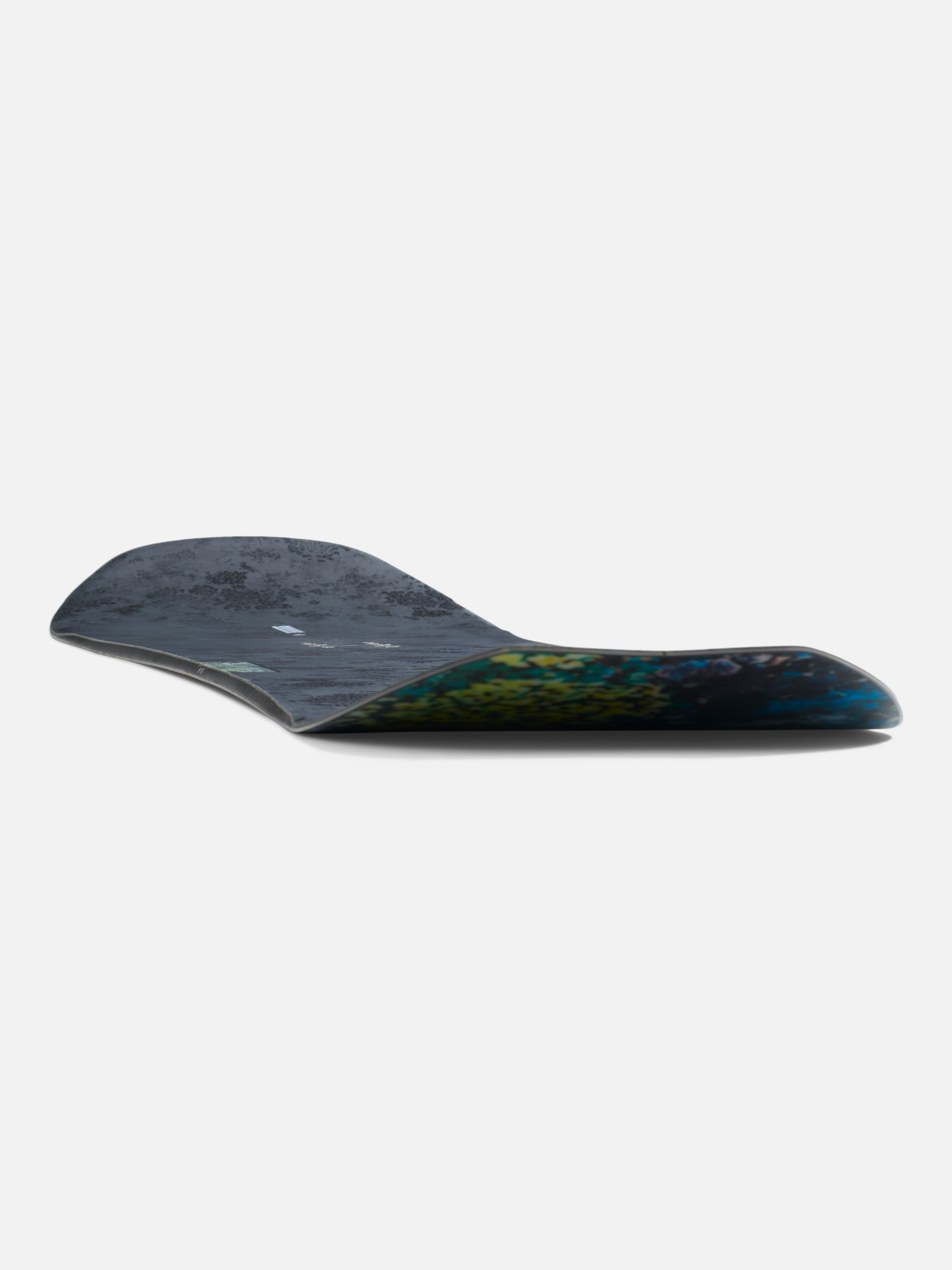 K2 Passport snowboard 2027 with a low-angle view, showcasing the snowboarding design and branding on the K2 snowboard.