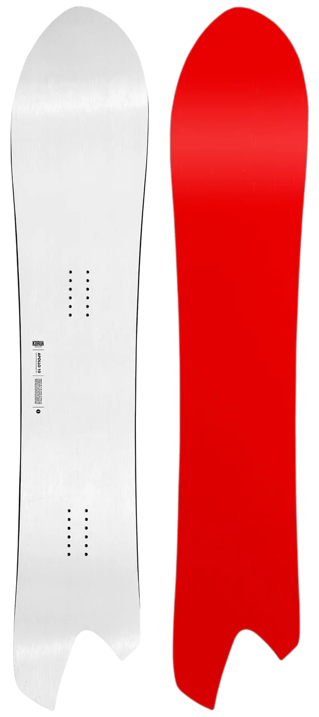 Korua Apollo snowboard for snowboarding, featuring a sleek design and durable construction, displayed on a neutral background.