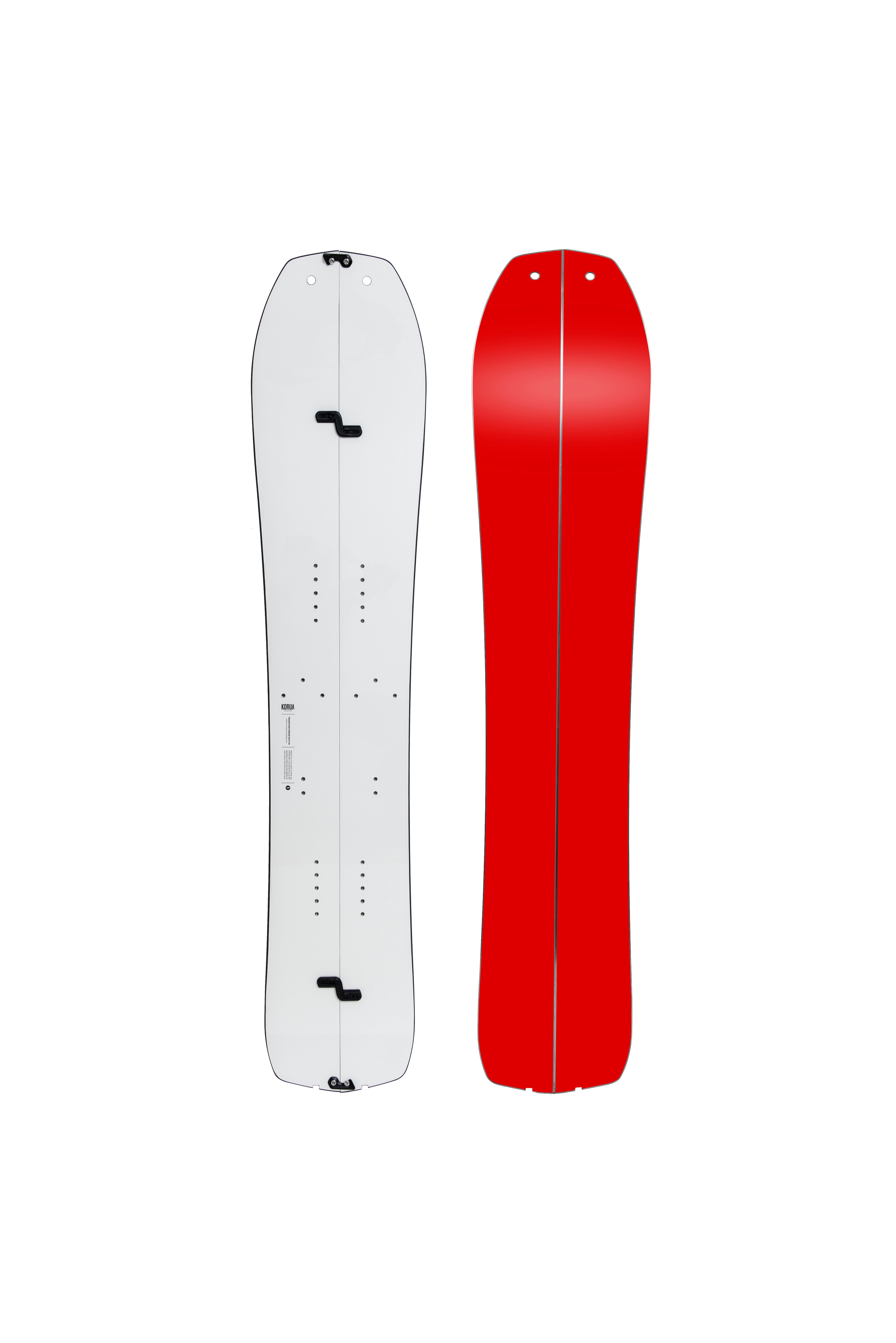 Korua Transition Finder Split Snowboard, a versatile split snow snowboard with a sleek design for outdoor winter snowboarding.