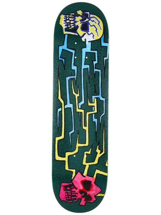 Krooked Worrest Skulls and Bolts Twin Tail Slick Skateboard Deck – 8.3”