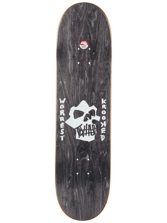 Krooked Worrest Skulls and Bolts Twin Tail Slick Skateboard Deck – 8.3”
