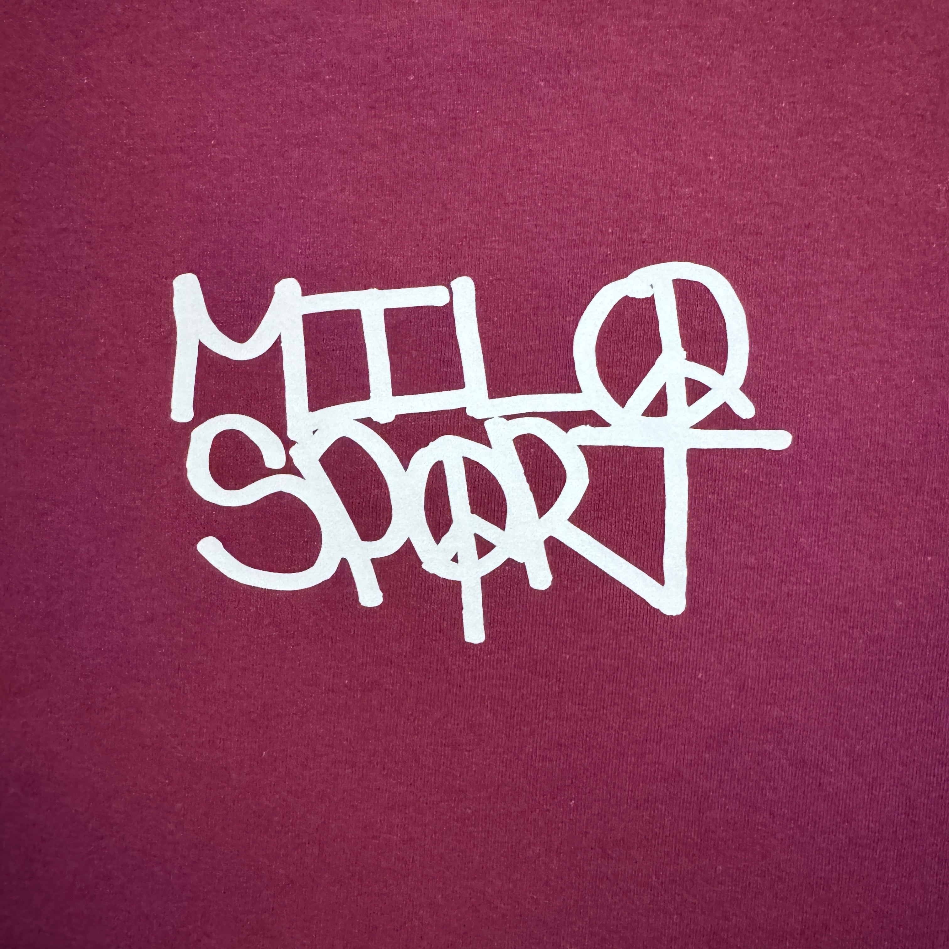 Men's Milosport Heavyweight Hands T-Shirt featuring a bold graphic design on the front.