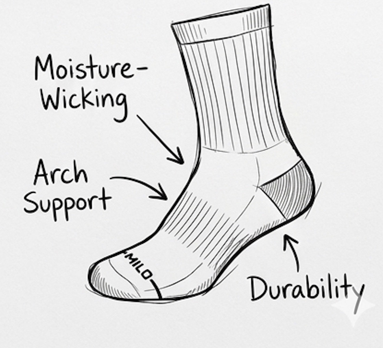 Milosport Essential Authentic Crew Sock