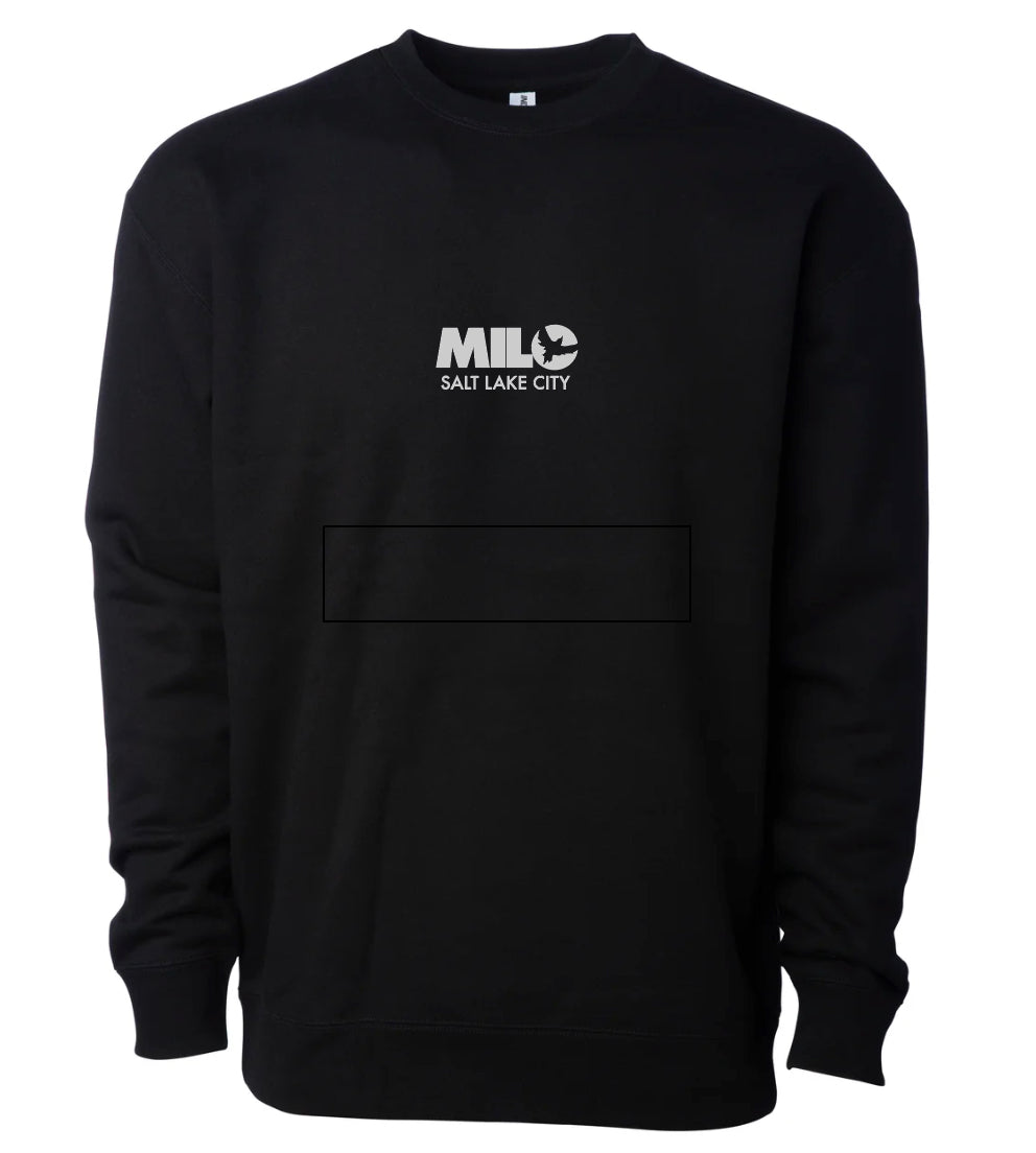 Milosport Heavy Weight Club Crew Sweatshirt in Black and Grey - M I L O S P O R T