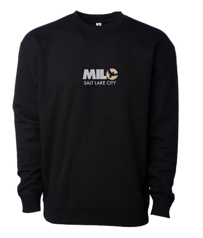 Milosport Stack Crew Sweatshirt in Black - M I L O S P O R T
