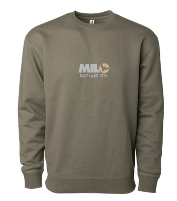 Milosport Club Crew Sweatshirt in Army Green